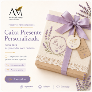 Caixa de presente bordada | Ateliê das Marys