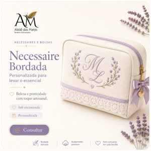 Necessaire bordada | Ateliê das Marys