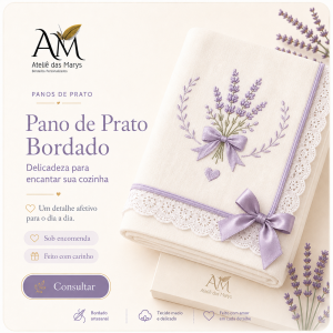 Pano de Prato bordado | Ateliê das Marys