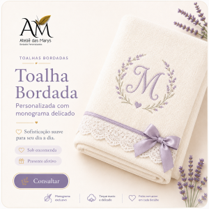 Toalha bordada | Ateliê das Marys